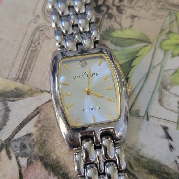 Anne Klein Diamond Accent Watch Silver/Gold Two-Tone, Model 10/5734-5 - Picture 1 of 10